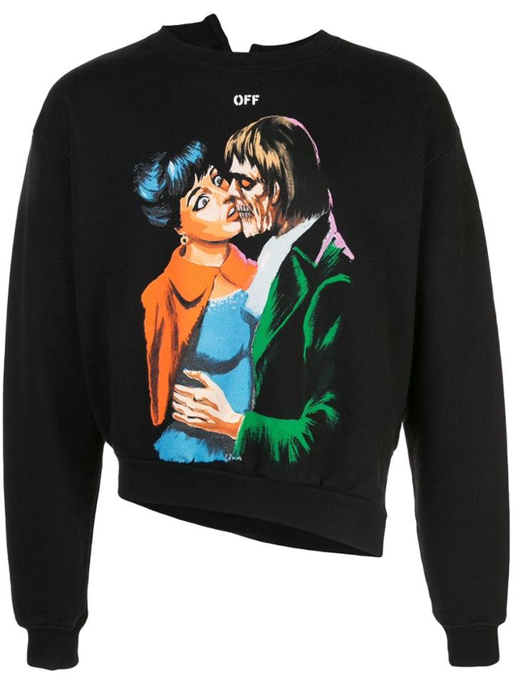 Off-white Asymmetric Printed Sweatshirt - Black