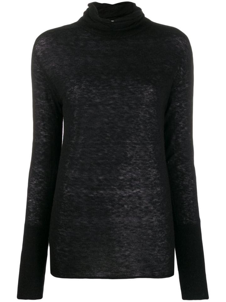 Patrizia Pepe Fitted Turtleneck Jumper - Black