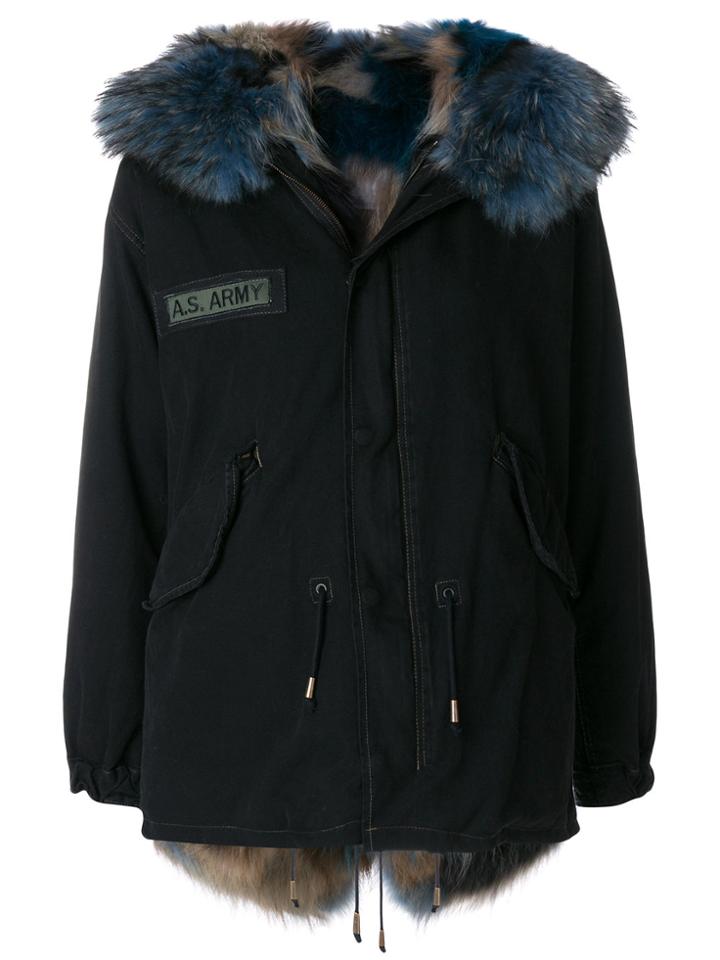 As65 Fur-trim Zipped Jacket - Black