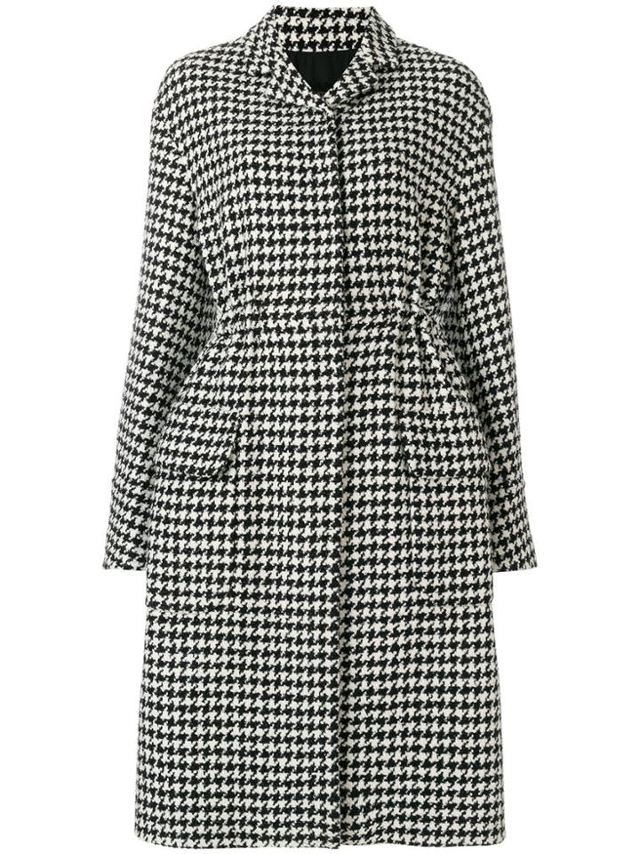 Giambattista Valli Houndstooth Pattern Coat - Black