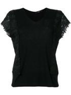 Steffen Schraut Lace Panelled Top - Black