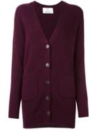 Allude V-neck Cardigan, Women's, Size: Medium, Pink/purple, Cashmere/virgin Wool