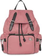 Burberry The Medium Rucksack In Puffer Nylon And Leather - Pink