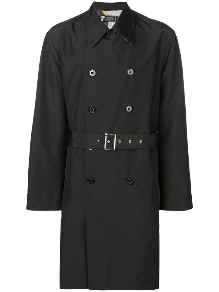Versace Collection Belted Trench Coat - Grey
