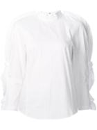 Toga Ruffled Sleeves Blouse, Women's, Size: 36, White, Cotton