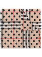 Burberry Polka-dot House Check Scarf - Brown