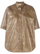 Nanushka Seymour Snakeskin Print Shirt - Brown