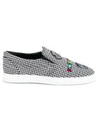 Mira Mikati Checked Patched Slip On Sneakers - Black