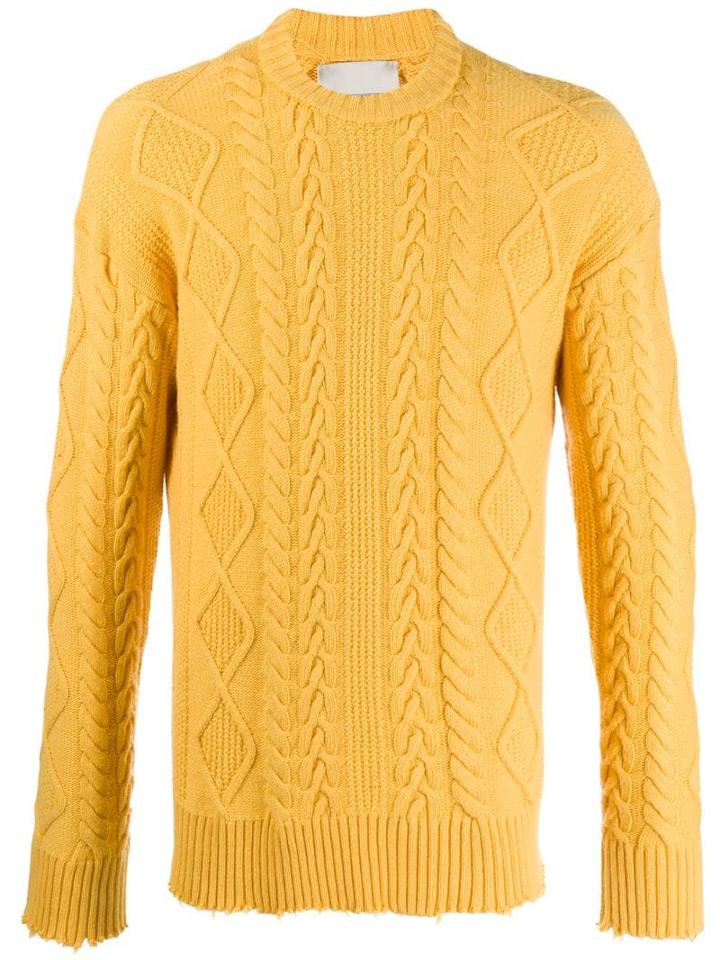Laneus Textured Detail Jumper - Yellow