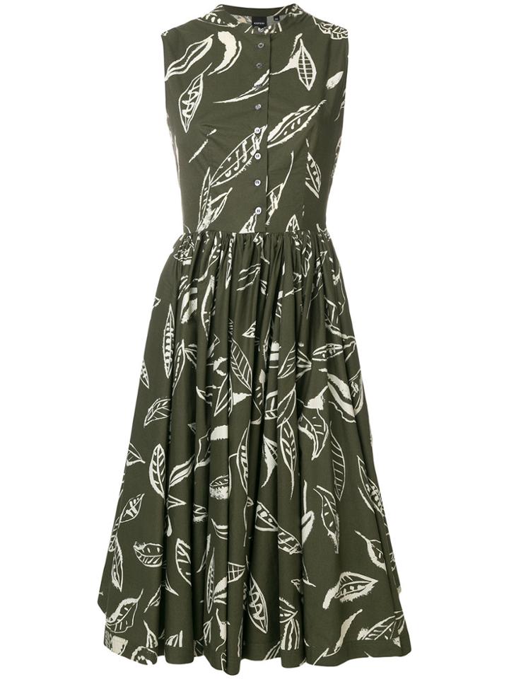 Aspesi Printed Buttoned Dress - Green