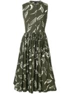 Aspesi Printed Buttoned Dress - Green