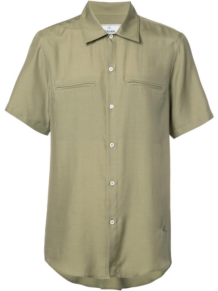 Vivienne Westwood Man Welt Chest Pockets Shirt, Men's, Size: 50, Nude/neutrals, Silk/viscose
