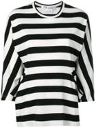 Comme Des Garçons Comme Des Garçons Batwing Sleeve Striped Top - White