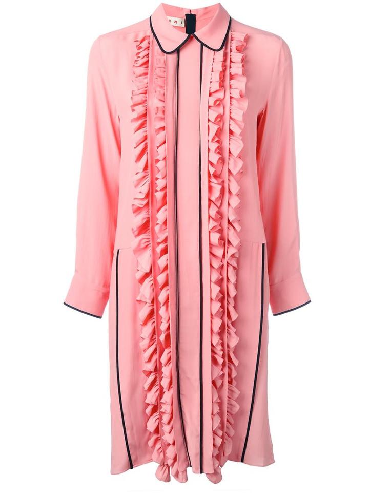 Marni Ruffle Trim Dress, Women's, Size: 36, Pink/purple, Acetate/silk