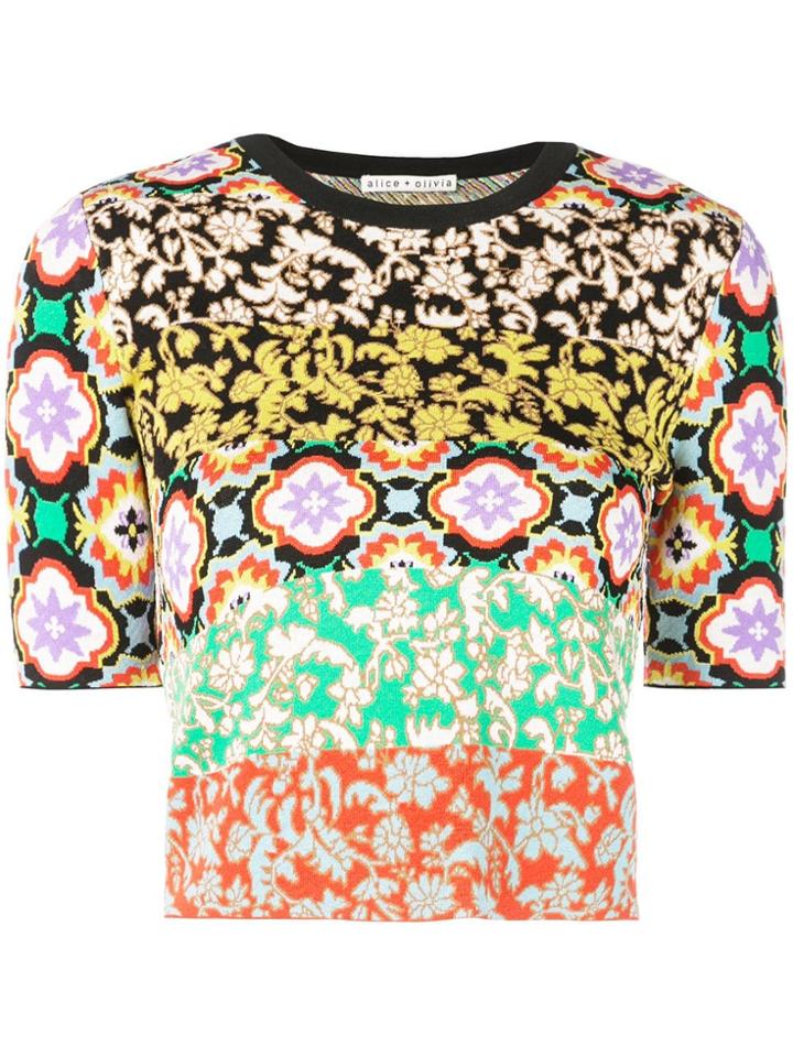 Alice+olivia Ciara Crew Neck Sweater - Multicolour