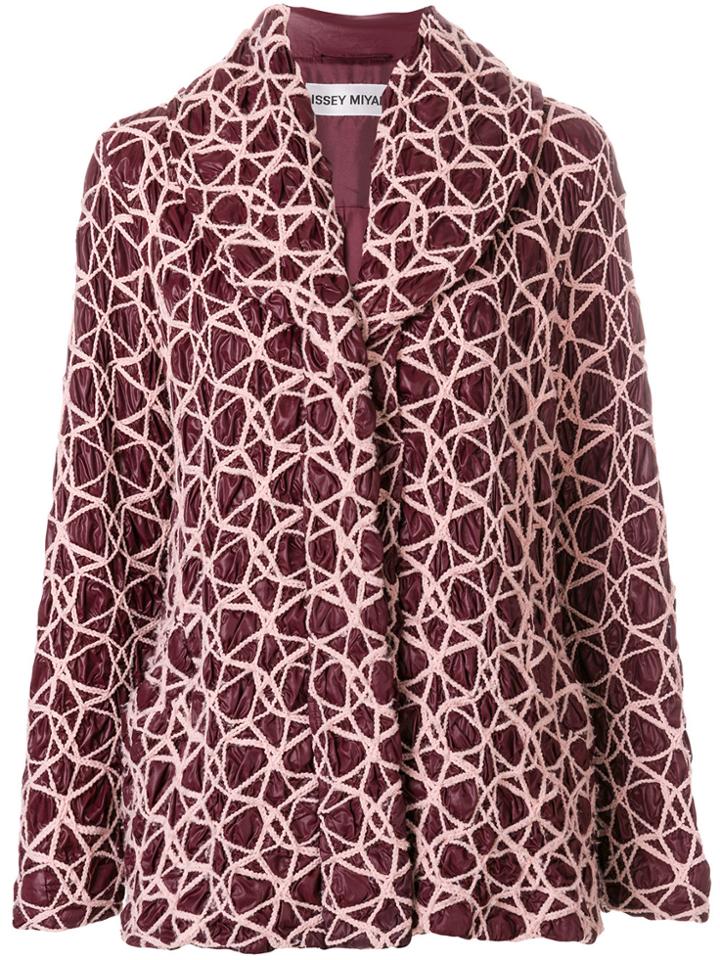Issey Miyake Vintage Puffer Jacket With Surface Design - Pink & Purple