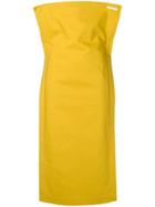 Pushbutton Overall Dress - Yellow