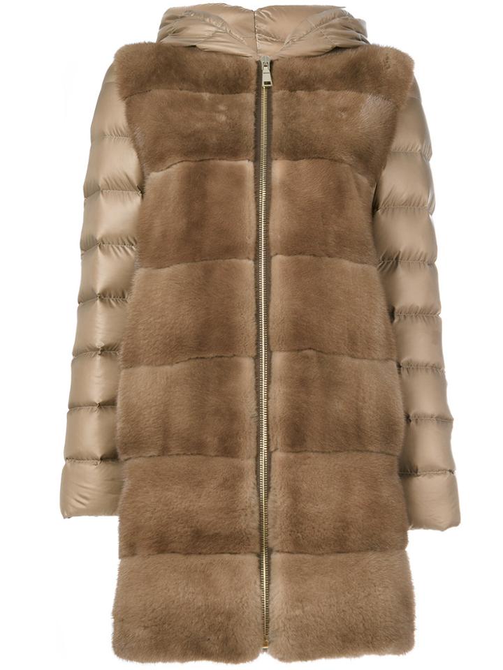 Cara Mila Lisa Down Mink Coat - Camel - Brown