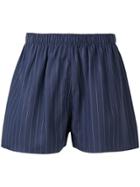 Sunspel Pinstripe Shorts - Blue