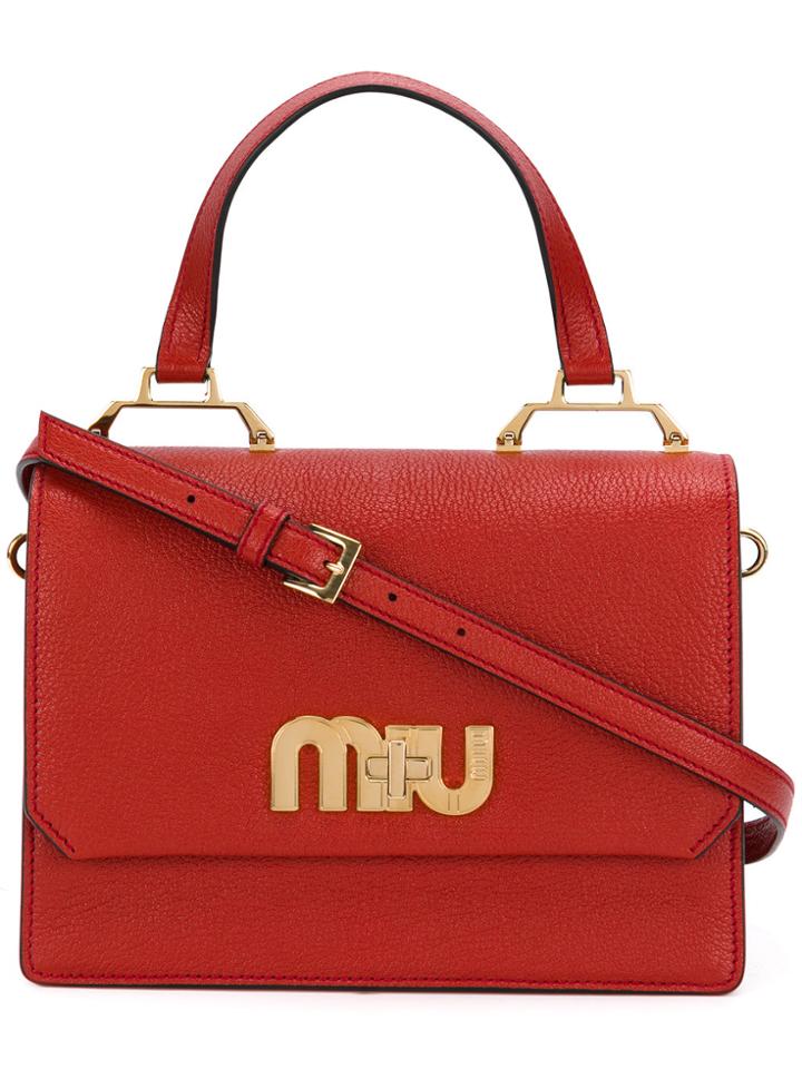 Miu Miu Top Handle Tote Bag - Red