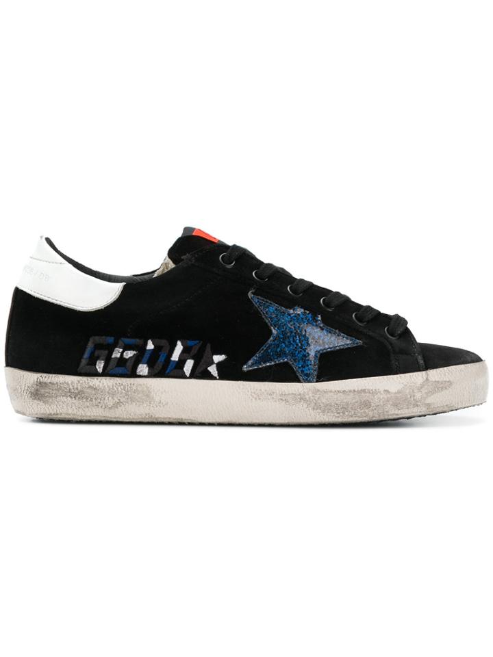 Golden Goose Deluxe Brand Logo Embroidered Superstar Sneakers - Black