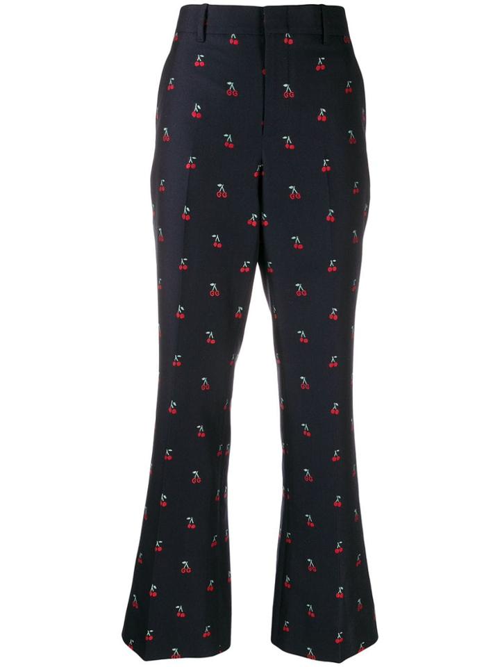 Gucci Cherry Fil Coupé Bootcut Trousers - 4956 Blue