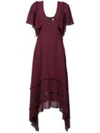 Derek Lam - Asymmetric Semi-sheer Dress - Women - Silk - 38, Red, Silk