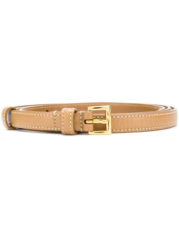 Prada Stitch Detail Belt - Neutrals