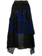Sacai Tiered Drawstring Skirt - Blue