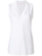 Zanone V-neck Sleeveless Blouse - White