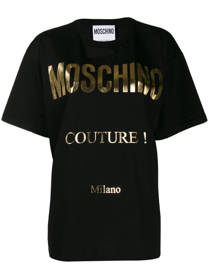 Moschino Contrasting Printed T-shirt - Black