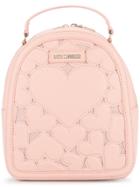 Love Moschino Heart-embroidered Backpack - Pink & Purple