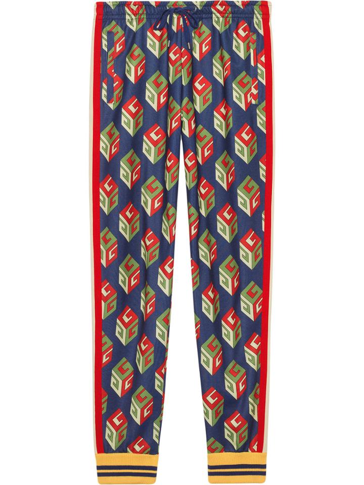 Gucci Gg Wallpaper Technical Jersey Pant - Blue