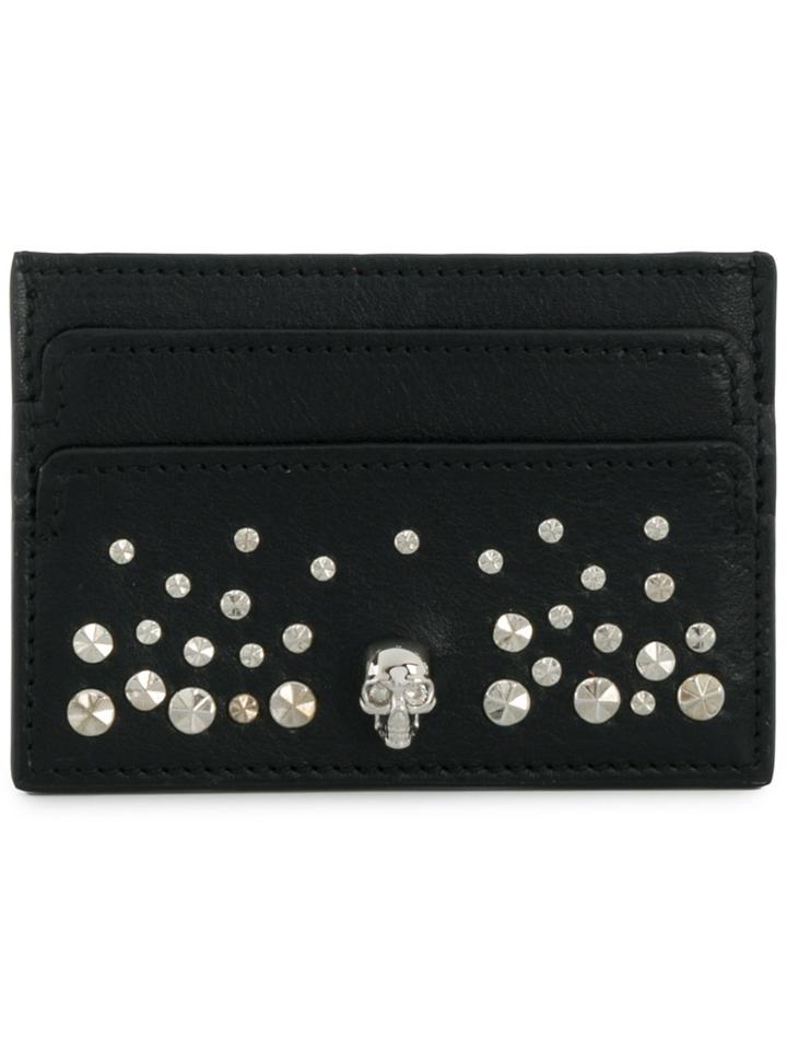 Alexander Mcqueen Studded Skull Wallet - Black