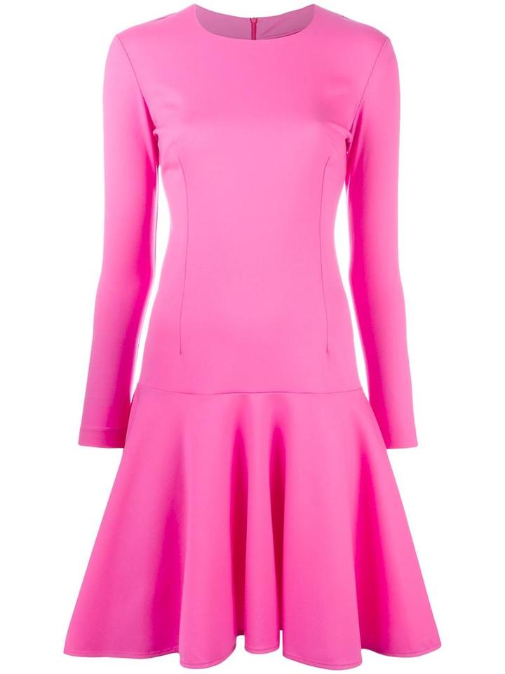 Ultràchic Longsleeved Flared Skirt Dress, Women's, Size: 42, Pink/purple, Wool/spandex/elastane