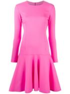 Ultràchic Longsleeved Flared Skirt Dress, Women's, Size: 42, Pink/purple, Wool/spandex/elastane