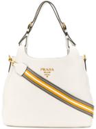 Prada Slouchy Logo Tote - White