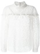 Philosophy Di Lorenzo Serafini Macramé Blouse, Women's, Size: 40, White, Cotton/polyamide