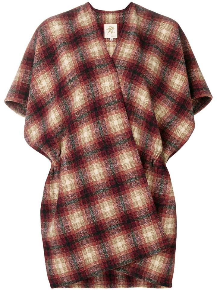 Local Check Short Sleeve Cardi-coat - Red