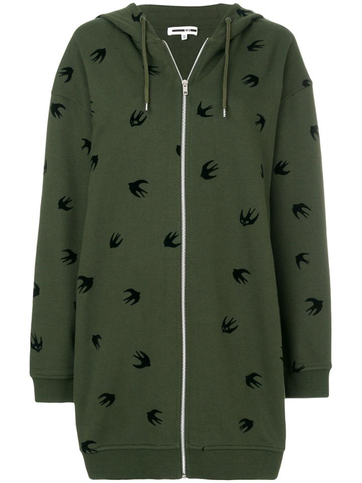 Mcq Alexander Mcqueen Long Swallow Zipped Hoodie - Green