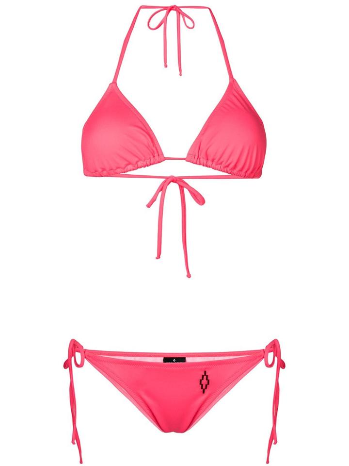 Marcelo Burlon County Of Milan Tie Fastened Bikini Set - Pink