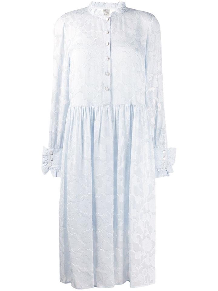 Baum Und Pferdgarten Floral Embroidered Midi Dress - Blue