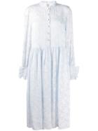 Baum Und Pferdgarten Floral Embroidered Midi Dress - Blue