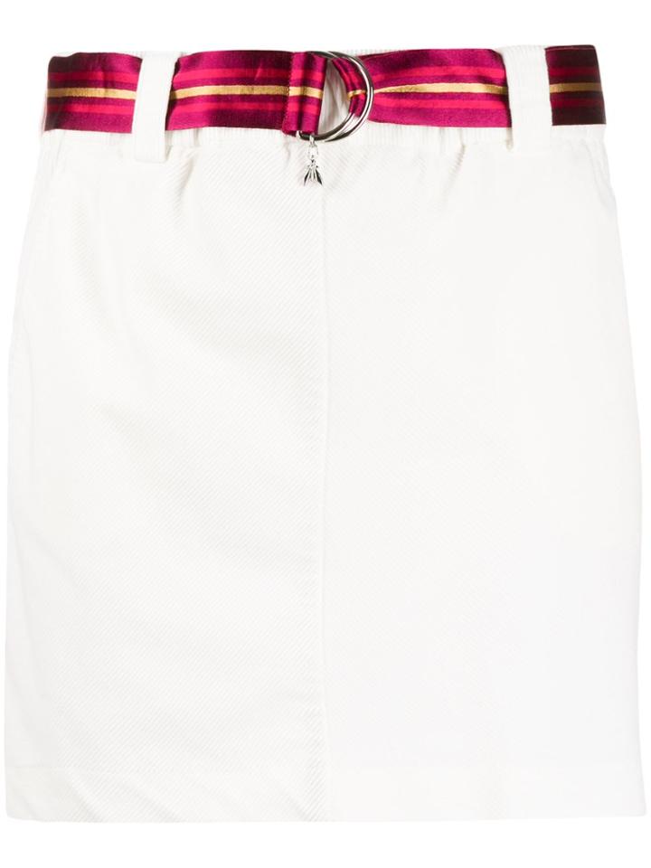 Patrizia Pepe Belted Mini Skirt - White
