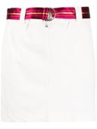 Patrizia Pepe Belted Mini Skirt - White