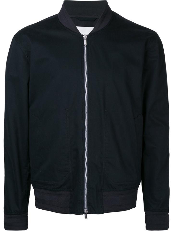 Zipped Bomber Jacket - Men - Cotton - 52, Black, Cotton, Cerruti 1881