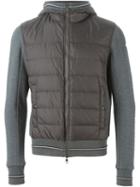 Moncler Padded Front Sweatshirt, Men's, Size: Large, Grey, Cotton/polyamide/polyester/feather Down