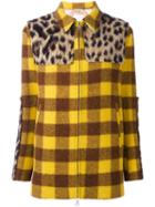 No21 Panelled Checked Coat, Women's, Size: 38, Yellow/orange, Acetate/viscose/alpaca/virgin Wool