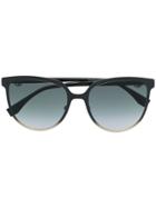Fendi Eyewear Monogram Shape Sunglasses - Black