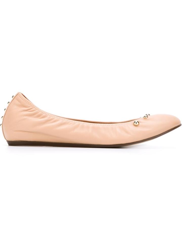 Lanvin Studded Ballerinas, Women's, Size: 40, Nude/neutrals, Lamb Skin/leather/rubber